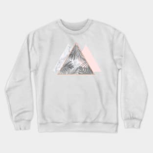 Copper blush gray marble geometric triangles pattern Crewneck Sweatshirt